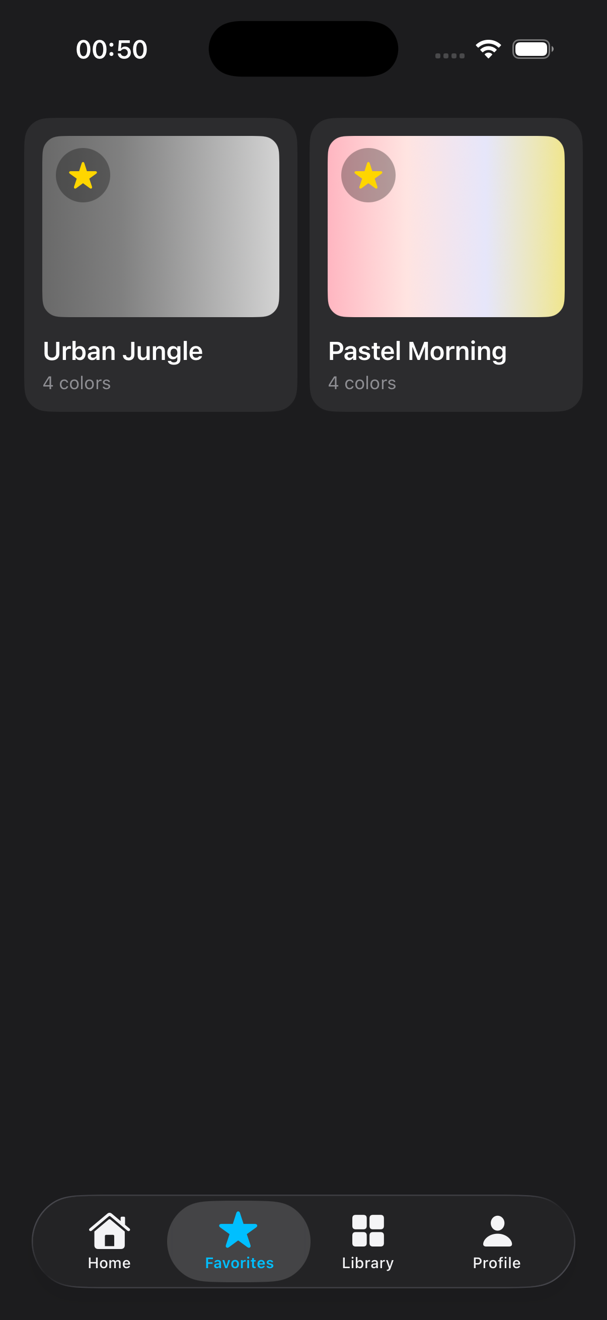 iDrop Ultra palette library screen
